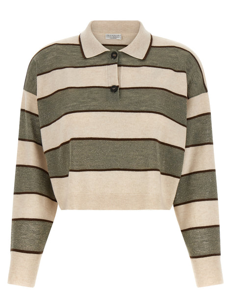 Brunello Cucinelli Multicolor Virgin Wool Polo Shirt