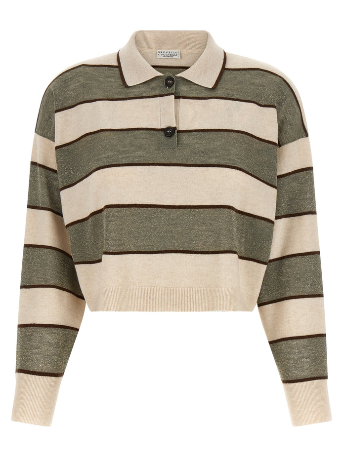 Brunello Cucinelli Multicolor Virgin Wool Polo Shirt
