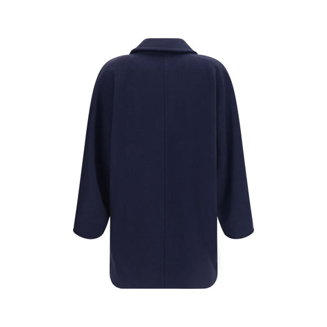 Max Mara Blue Wool Oves Aries Full-Length Jacket