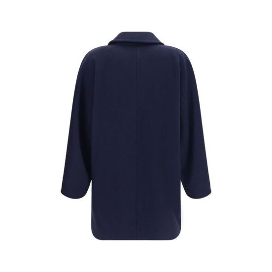 Max Mara Blue Wool Oves Aries Full-Length Jacket