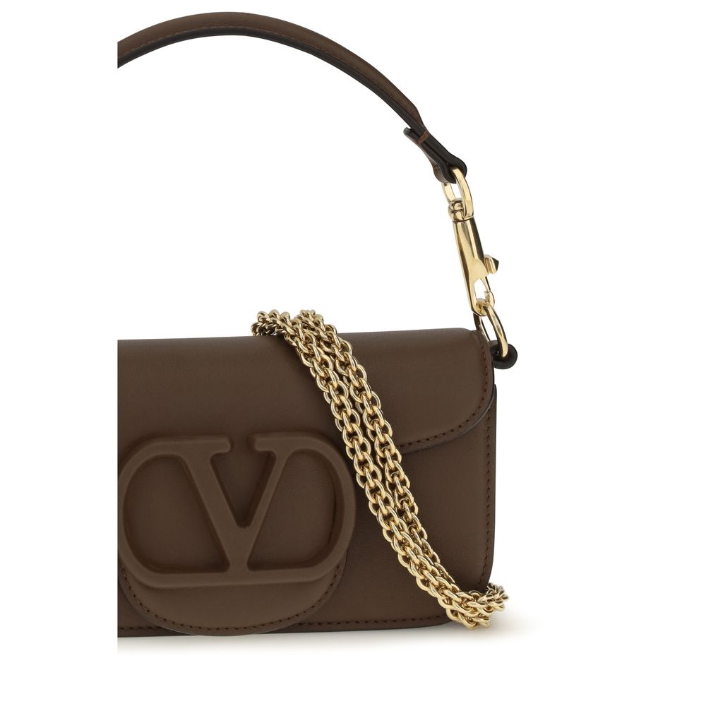 Valentino Garavani Loco Brown Leather Shoulder Bag
