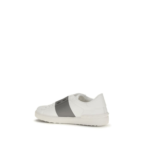 Valentino Garavani Silver Calf Leather Bos Taurus Low Top Sneakers