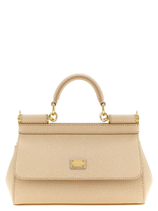 Dolce & Gabbana Sicily small Beige Calfskin Handbag
