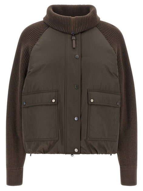 Brunello Cucinelli Brown Cotton Full-Length Jacket