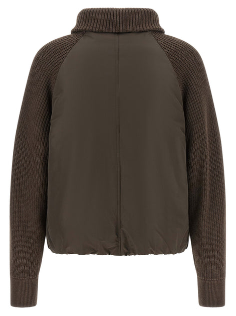 Brunello Cucinelli Brown Cotton Full-Length Jacket