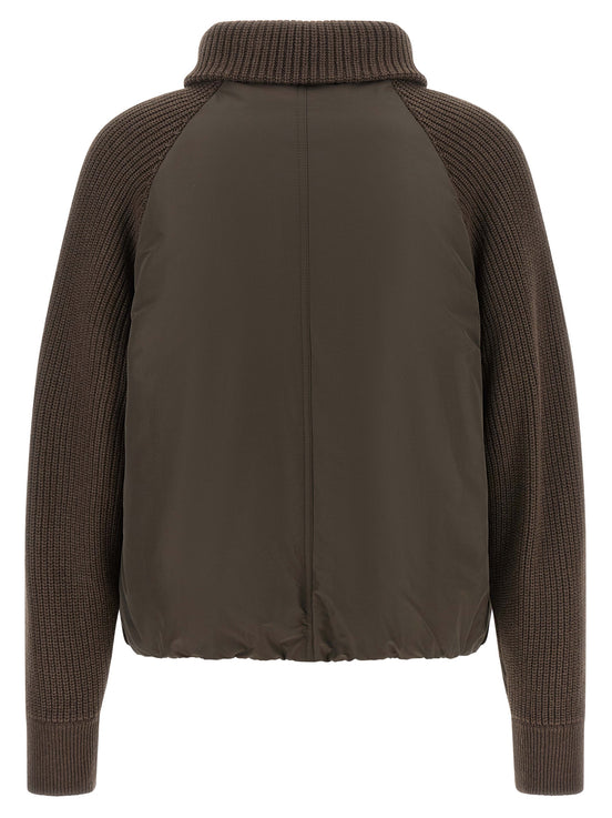 Brunello Cucinelli Brown Cotton Full-Length Jacket