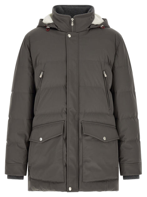 Brunello Cucinelli Gray Polyamide Parka