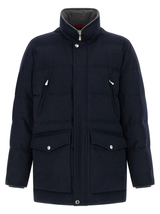 Brunello Cucinelli Blue Wool Parka