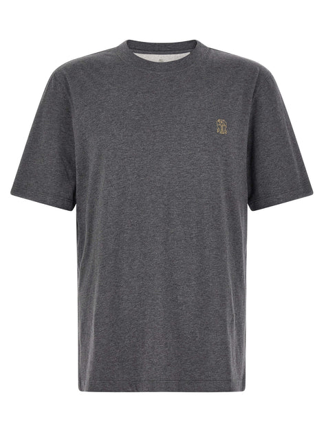 Brunello Cucinelli Gray Cotton T-Shirt