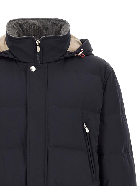 Brunello Cucinelli Blue Polyamide Parka