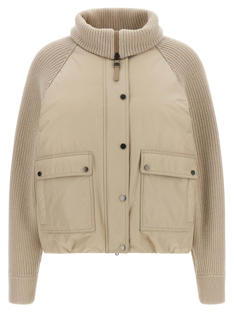 Brunello Cucinelli Beige Cotton Full-Length Jacket