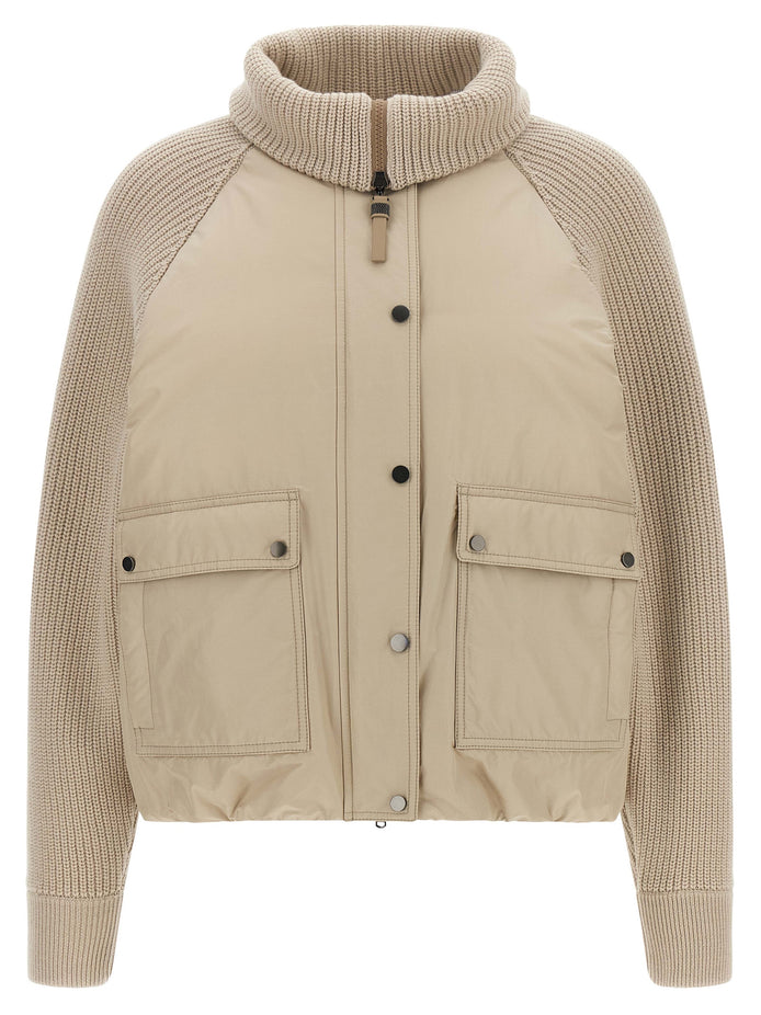 Brunello Cucinelli Beige Cotton Full-Length Jacket