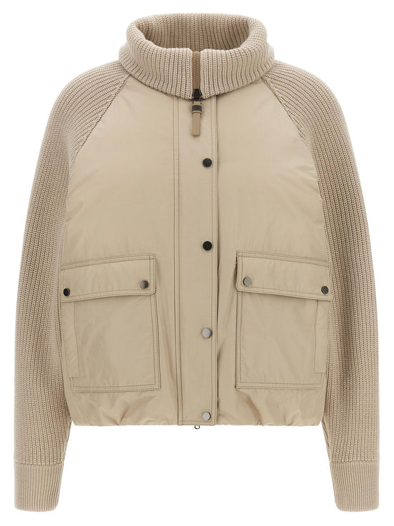 Brunello Cucinelli Beige Cotton Full-Length Jacket