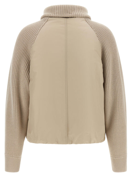 Brunello Cucinelli Beige Cotton Full-Length Jacket