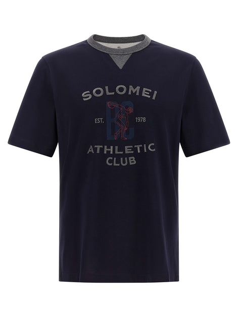 Brunello Cucinelli Blue Cotton T-Shirt