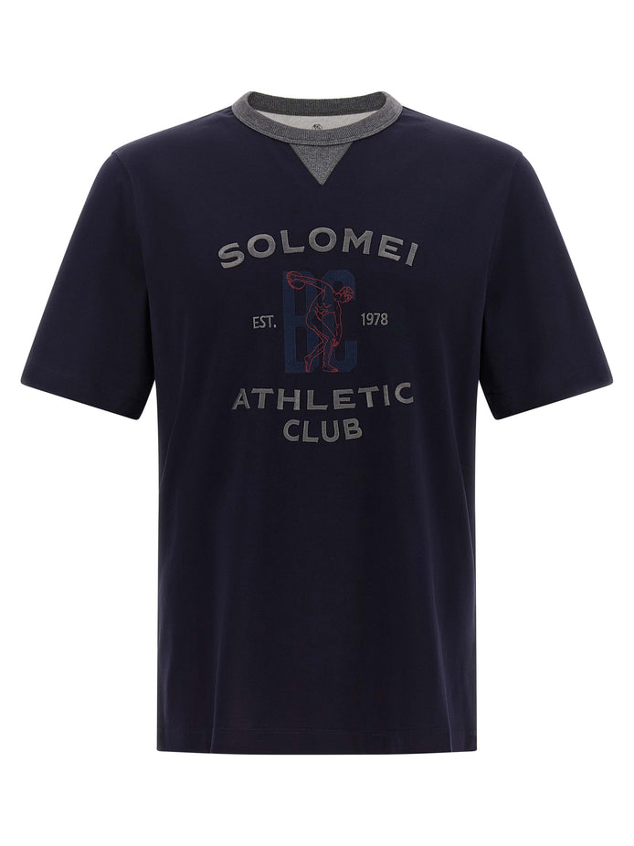Brunello Cucinelli Blue Cotton T-Shirt