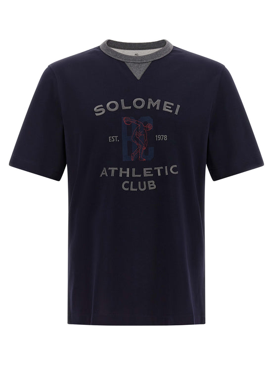 Brunello Cucinelli Blue Cotton T-Shirt