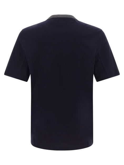 Brunello Cucinelli Blue Cotton T-Shirt