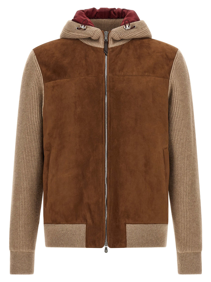 Brunello Cucinelli Brown Lamb Leather Bomber
