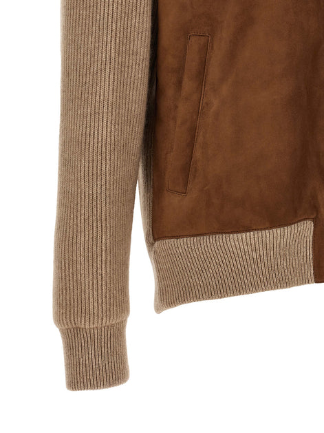 Brunello Cucinelli Brown Lamb Leather Bomber