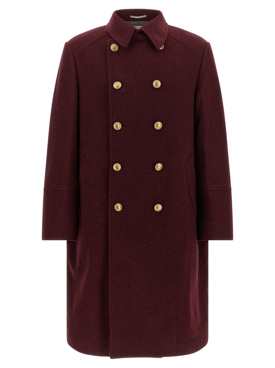Brunello Cucinelli Bordeaux Cashmere Coat