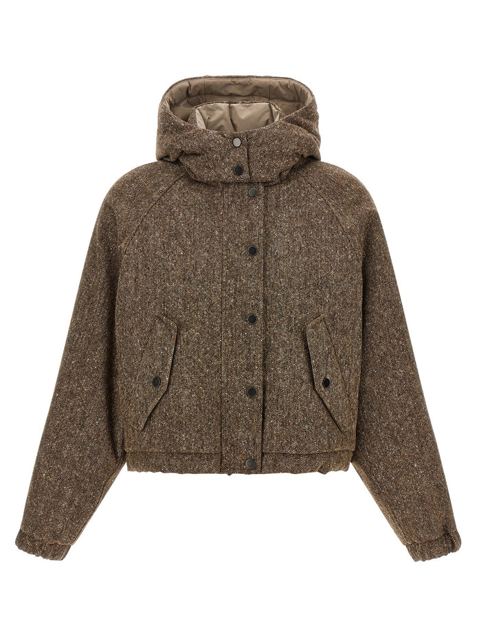 Brunello Cucinelli Brown Virgin Wool Full-Length Jacket