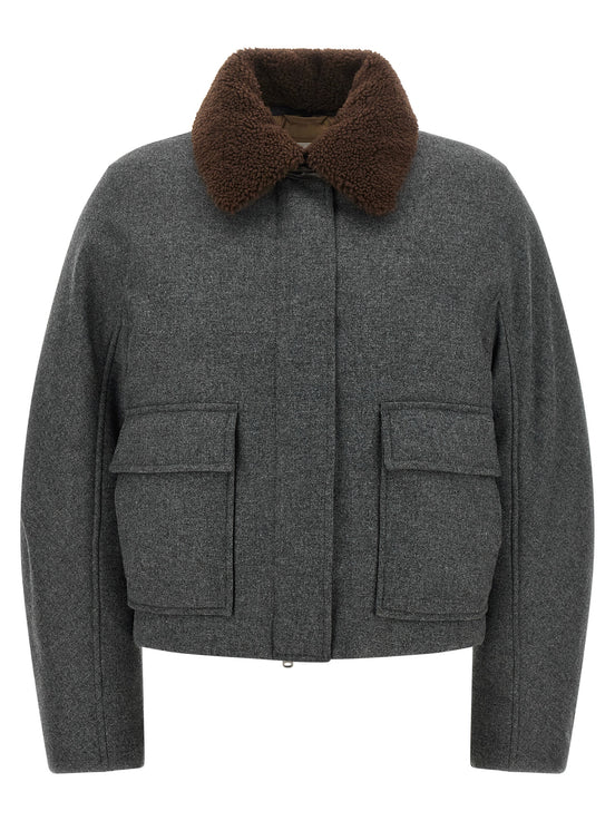 Brunello Cucinelli Gray Virgin Wool Full-Length Jacket