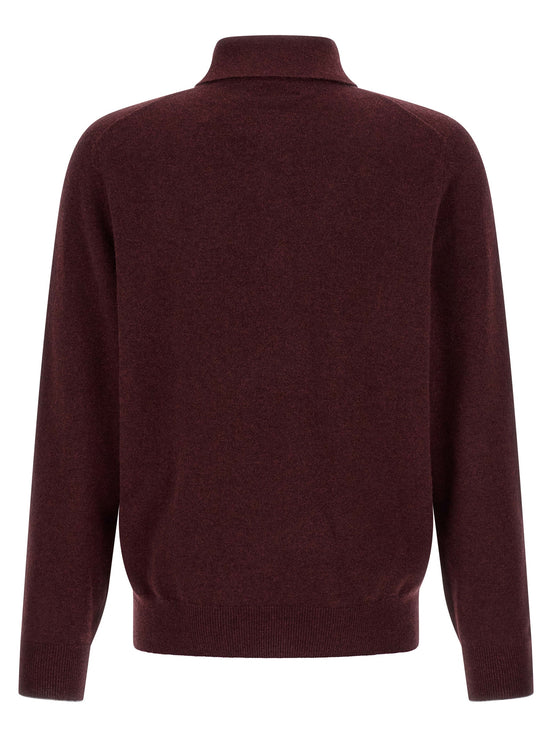 Brunello Cucinelli Bordeaux Cashmere Polo Shirt