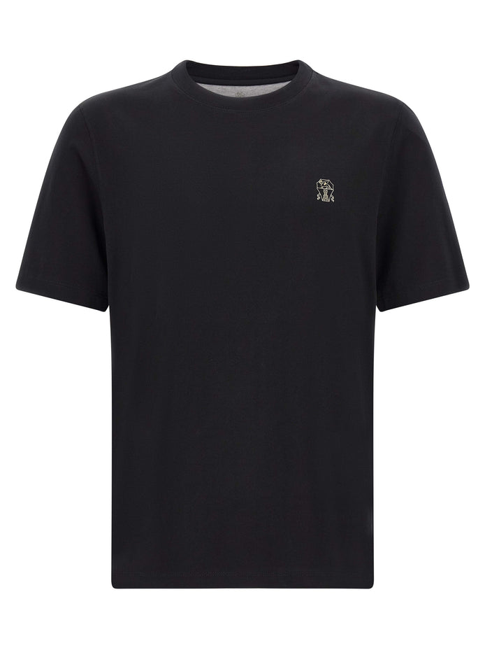 Brunello Cucinelli Black Cotton T-Shirt