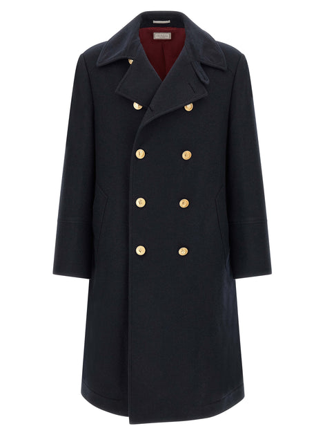 Brunello Cucinelli Blue Cashmere Coat