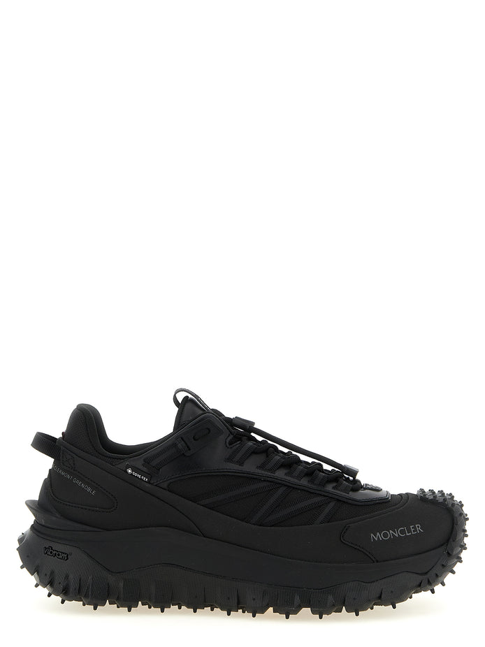 Moncler Black Leather Athletic Sneakers