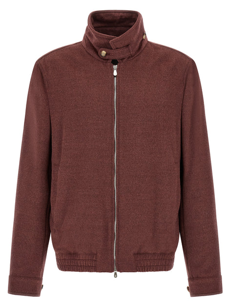 Brunello Cucinelli Bordeaux Virgin Wool Bomber