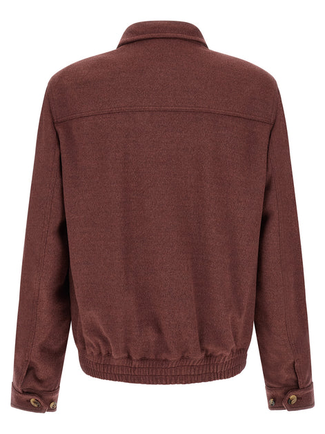 Brunello Cucinelli Bordeaux Virgin Wool Bomber