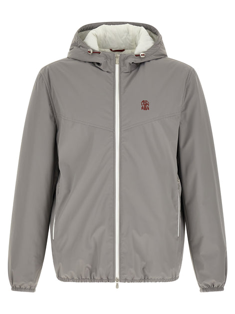 Brunello Cucinelli Gray Polyamide Shell Jacket