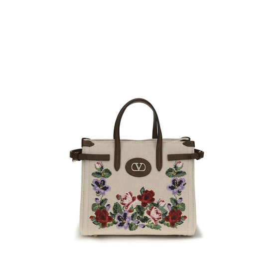 Valentino Garavani Beige Linen Handbag