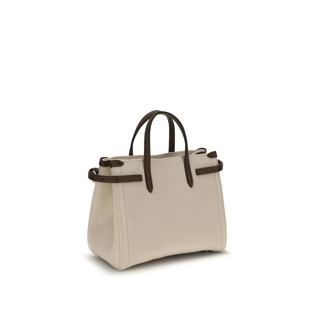 Valentino Garavani Antibes Beige Linen Shoulder Bag