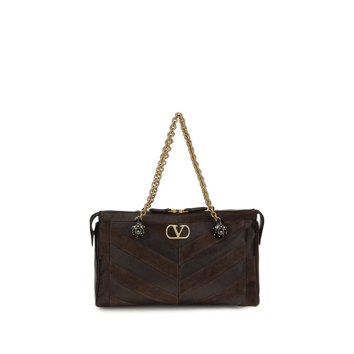 Valentino Garavani Panthea medium Brown Leather Shoulder Bag