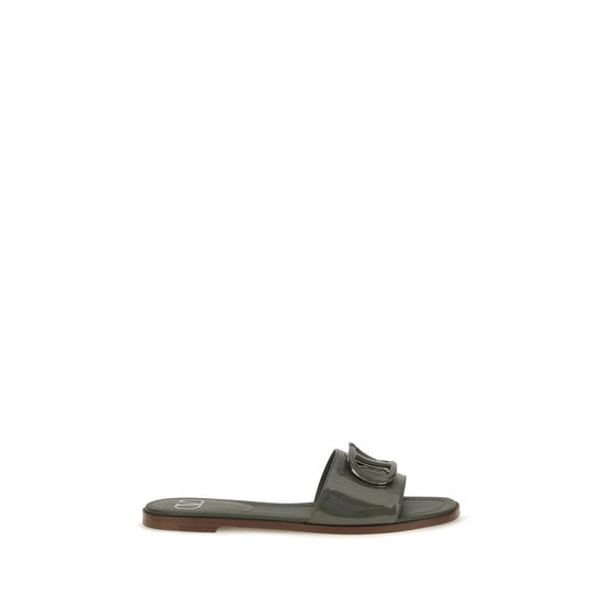 Valentino Garavani Bicolor Calf Leather Bos Taurus Flat Sandals