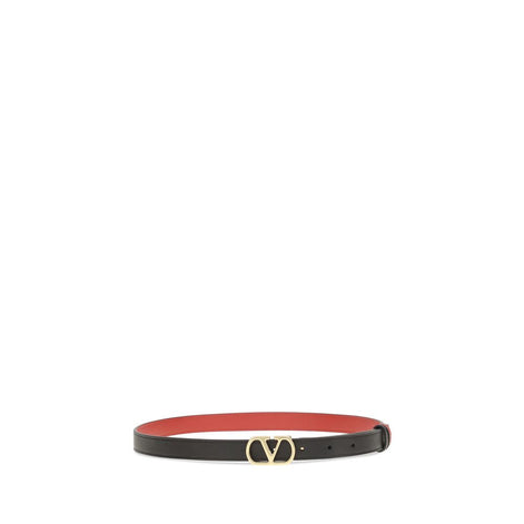 Valentino Garavani Black Calf Leather Bos Taurus Regular Belt