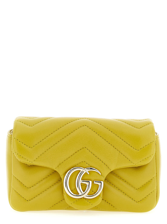 Gucci GG Marmont mini Yellow Lamb Leather Shoulder Bag