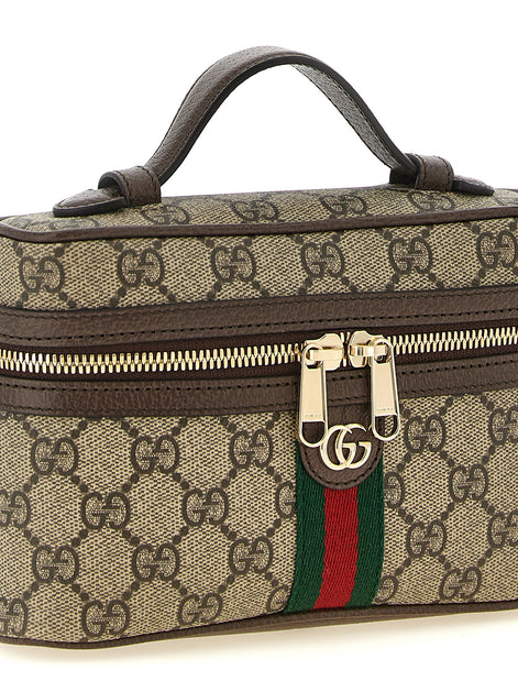 Gucci small Ophidia Vanity Beige Polyethylene Shoulder Bag