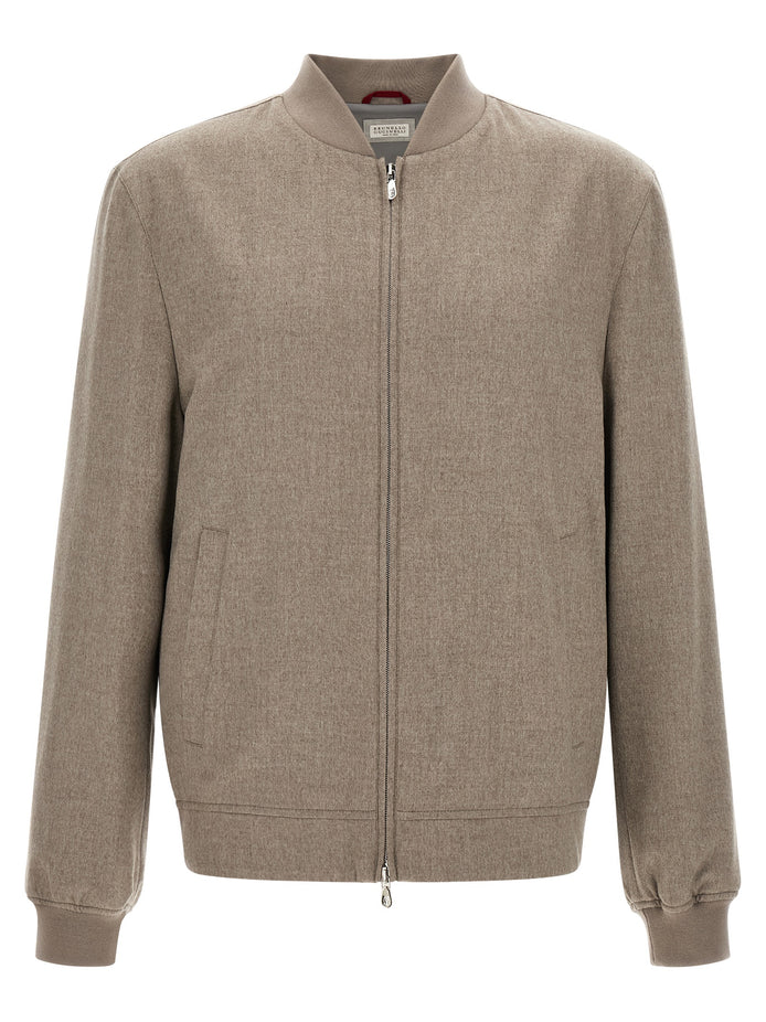 Brunello Cucinelli Gray Cashmere Bomber