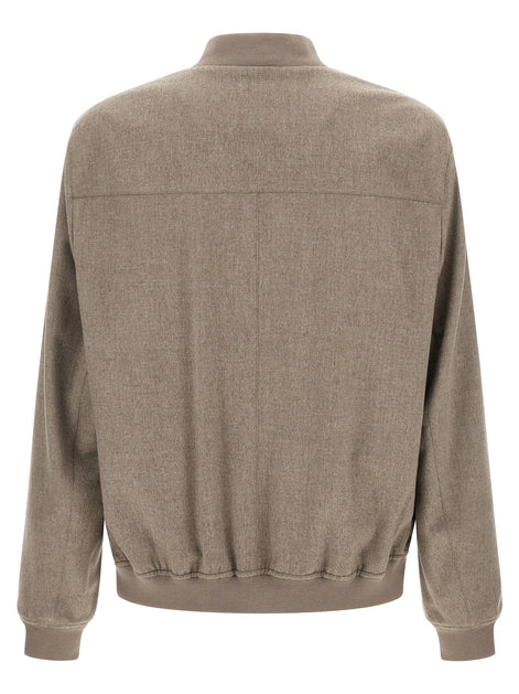 Brunello Cucinelli Gray Cashmere Bomber