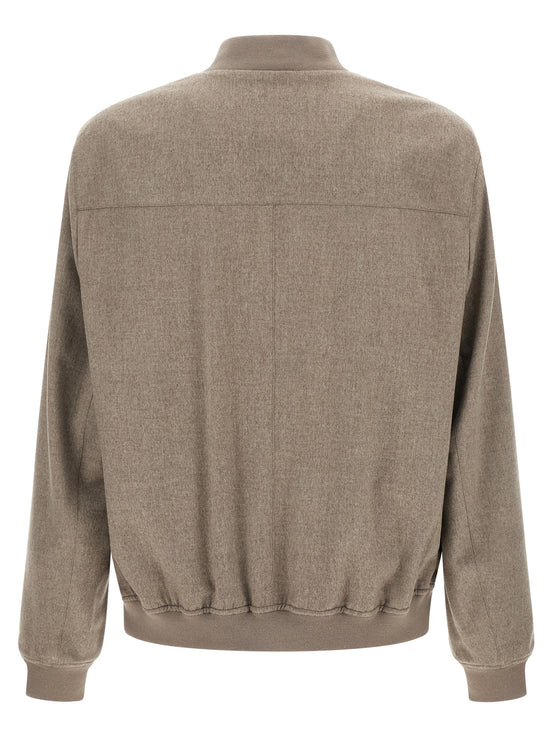 Brunello Cucinelli Gray Cashmere Bomber
