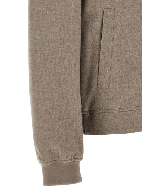 Brunello Cucinelli Gray Cashmere Bomber