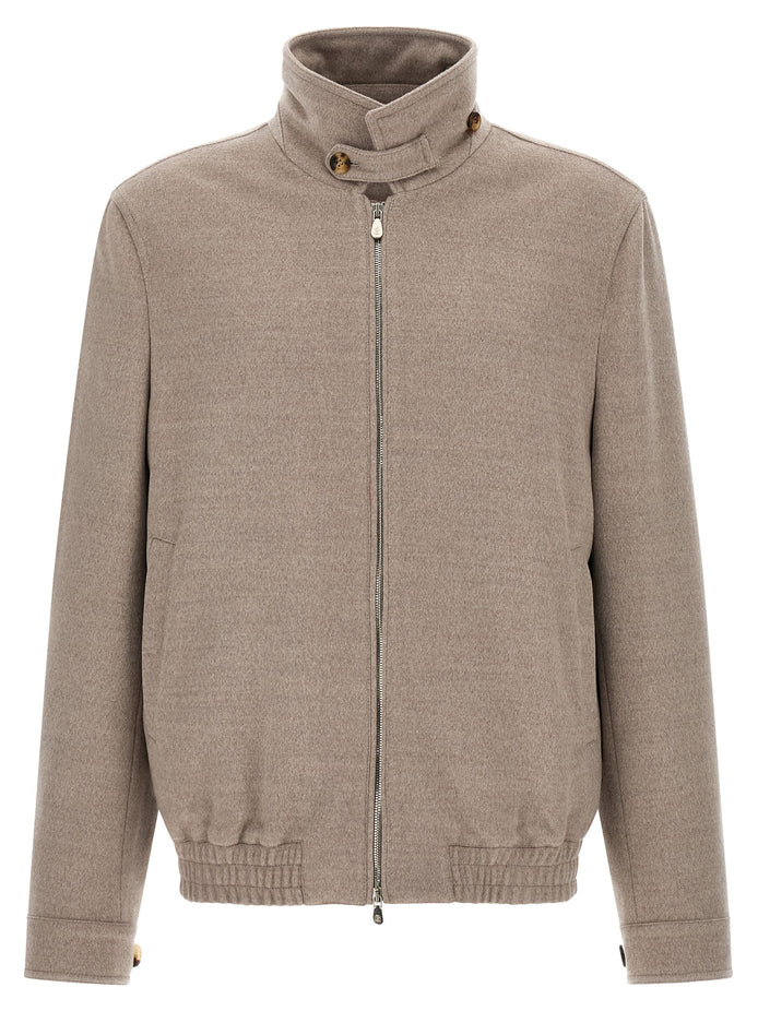 Brunello Cucinelli Beige Virgin Wool Bomber