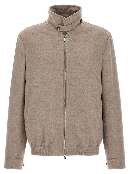 Brunello Cucinelli Beige Virgin Wool Bomber