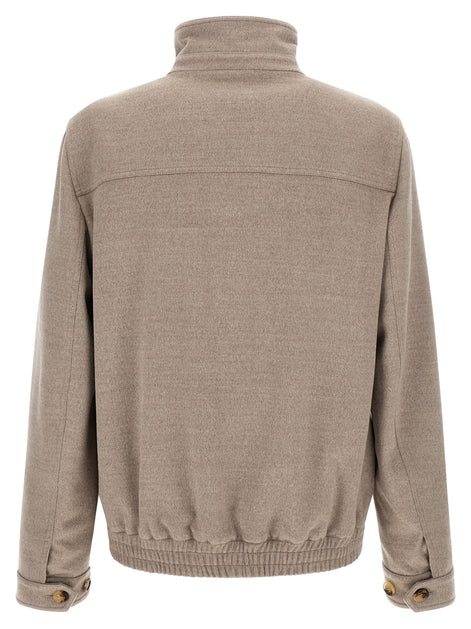 Brunello Cucinelli Beige Virgin Wool Bomber