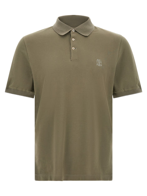 Brunello Cucinelli Bicolor Cotton Polo Shirt