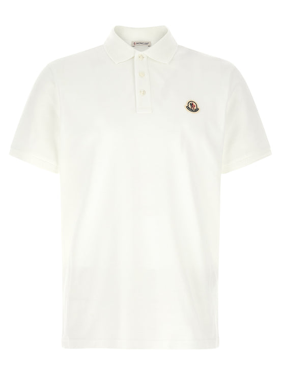 Moncler White Cotton Polo Shirt